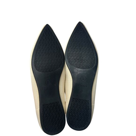 Vivaia Aria Cream Knit Pointed Toe Flats Business Office Womens 36 US 5.5-6 - Picture 7 of 9
